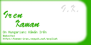 iren kaman business card