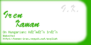 iren kaman business card